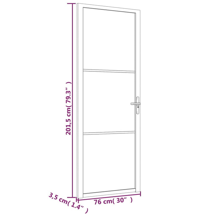 Ușă de interior, 76x201,5 cm, alb, sticlă ESG și aluminiu - WALTI WALTI