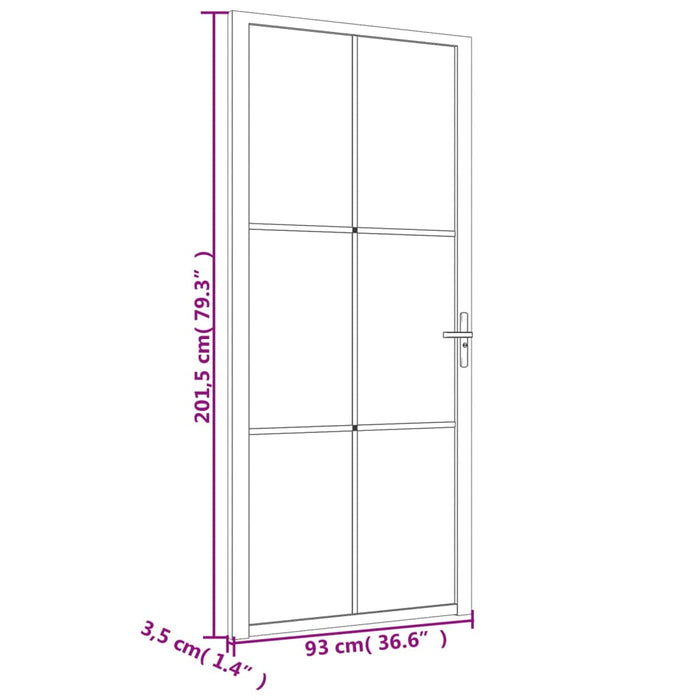 Ușă de interior, 93x201,5 cm, alb, sticlă ESG și aluminiu - WALTI WALTI