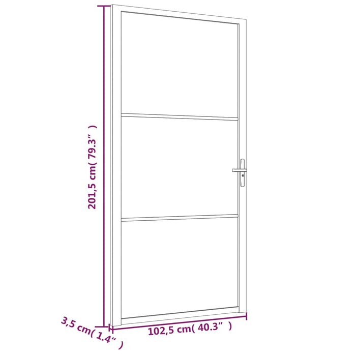 Ușă de interior, 102,5x201,5 cm, alb, sticlă ESG și aluminiu WALTI