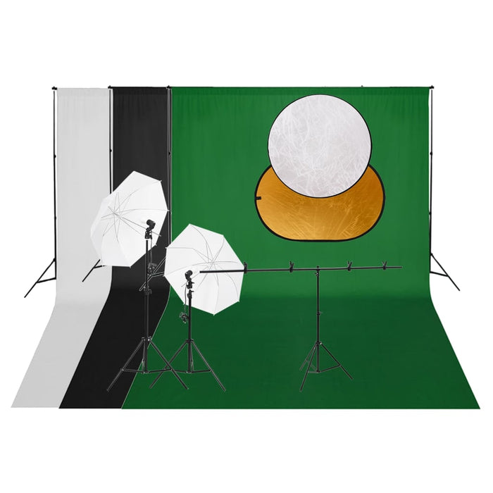 Kit studio foto cu set de lumini, fundal și reflector - WALTI WALTI