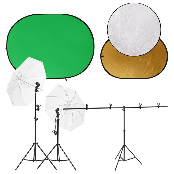 Kit studio foto cu set de lumini, ecran de fundal și reflector - WALTI WALTI