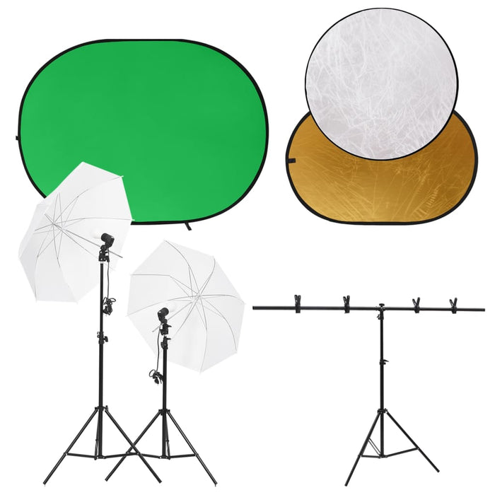 Kit studio foto cu set de lumini, ecran de fundal și reflector - WALTI WALTI