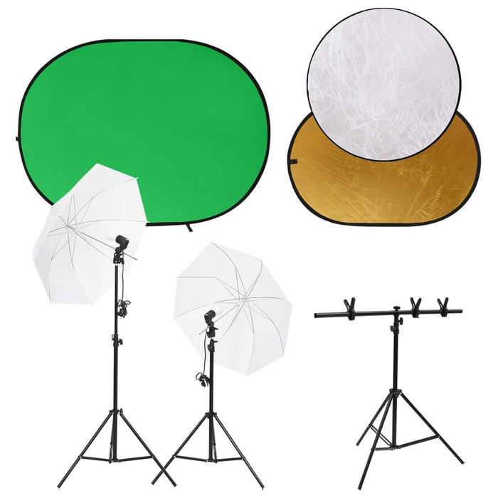 Kit studio foto cu set de lumini, ecran de fundal și reflector - WALTI WALTI