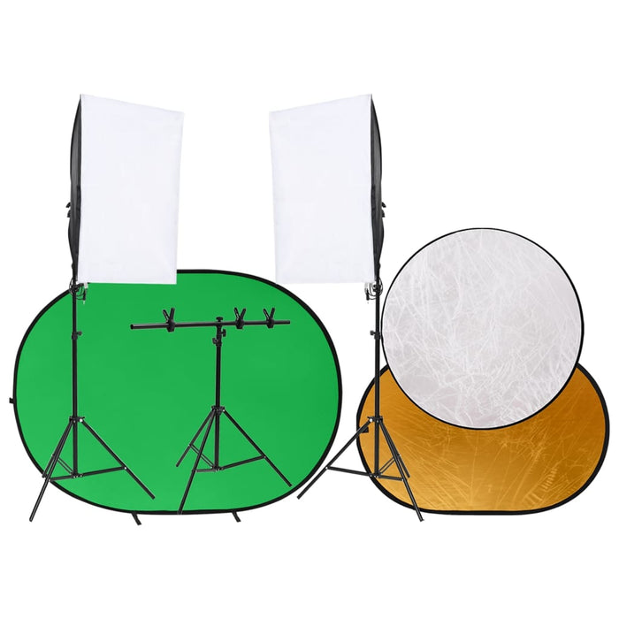 Kit studio foto cu set de lumini, ecran de fundal și reflector - WALTI WALTI