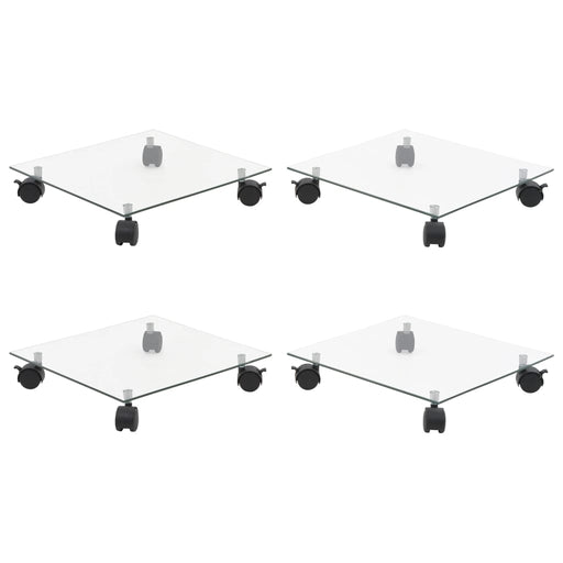 Suport cu role de plante 4 buc 35x35cm sticlă securizată pătrat - WALTI WALTI