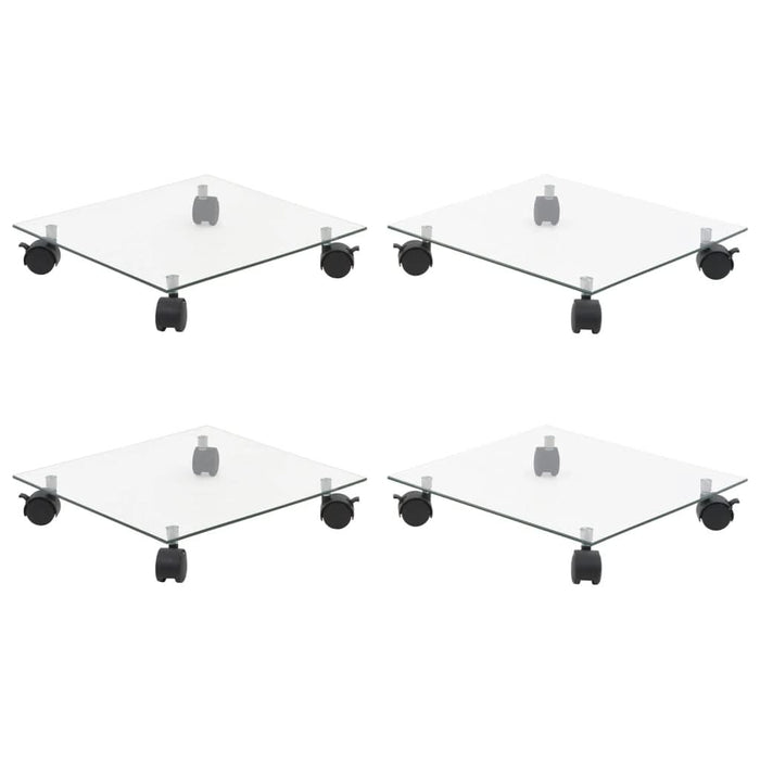 Suport cu role de plante 4 buc 35x35cm sticlă securizată pătrat - WALTI WALTI