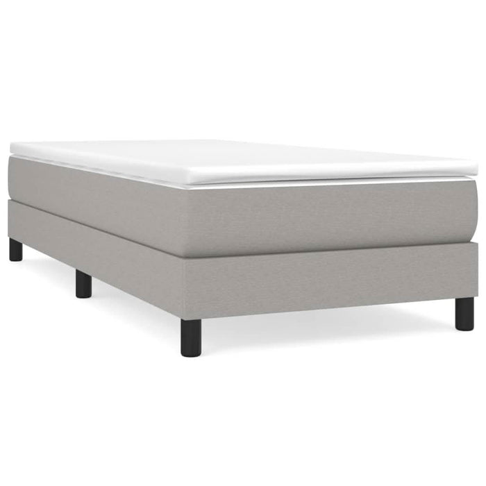 Pat box spring cu saltea, gri deschis, 80x200 cm, textil - WALTI WALTI