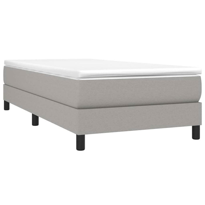Pat box spring cu saltea, gri deschis, 80x200 cm, textil - WALTI WALTI
