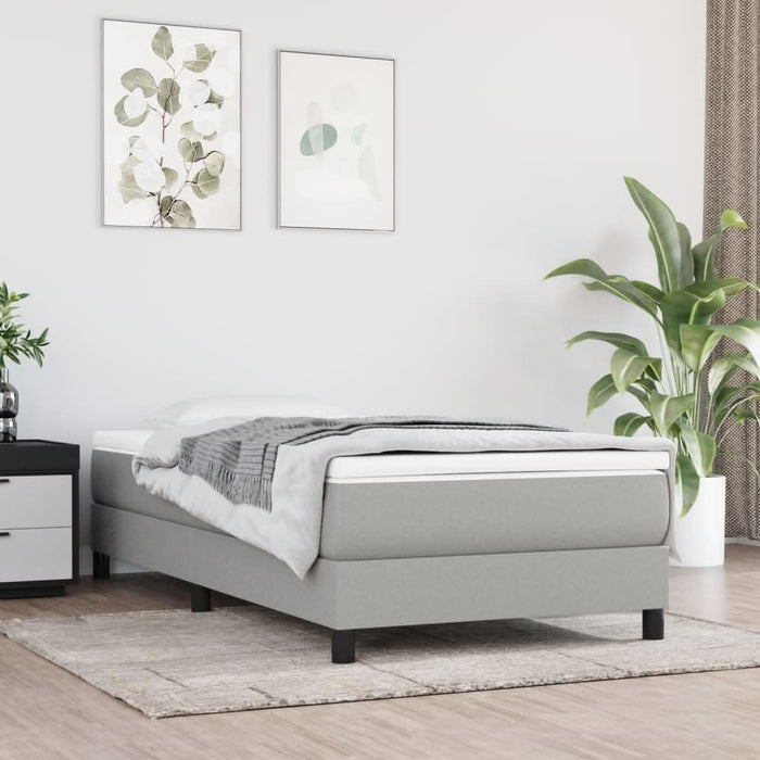 Pat box spring cu saltea, gri deschis, 80x200 cm, textil - WALTI WALTI