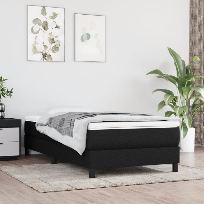 Pat box spring cu saltea, negru, 80x200 cm, textil - WALTI WALTI