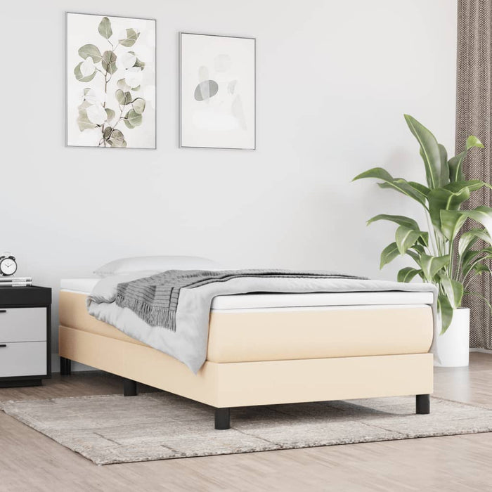 Pat box spring cu saltea, crem, 80x200 cm, textil - WALTI WALTI