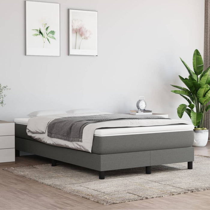 Pat box spring cu saltea, gri închis, 120x200 cm, textil - WALTI WALTI