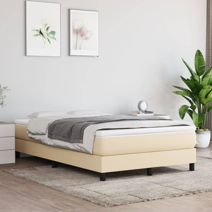Pat box spring cu saltea, crem, 120x200 cm, textil - WALTI WALTI