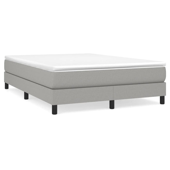 Pat box spring cu saltea, gri deschis, 140x190 cm, textil - WALTI WALTI