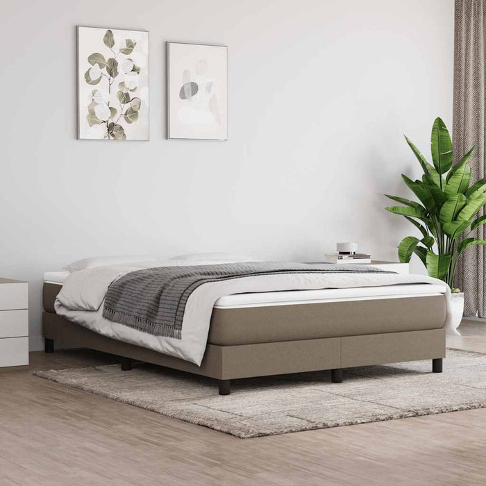 Pat box spring cu saltea, gri taupe, 140x200 cm, textil - WALTI WALTI