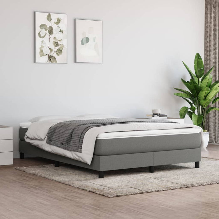 Pat box spring cu saltea, gri închis, 140x200 cm, textil - WALTI WALTI