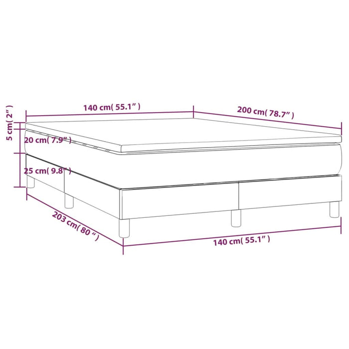 Pat box spring cu saltea, negru, 140x200 cm, textil - WALTI WALTI