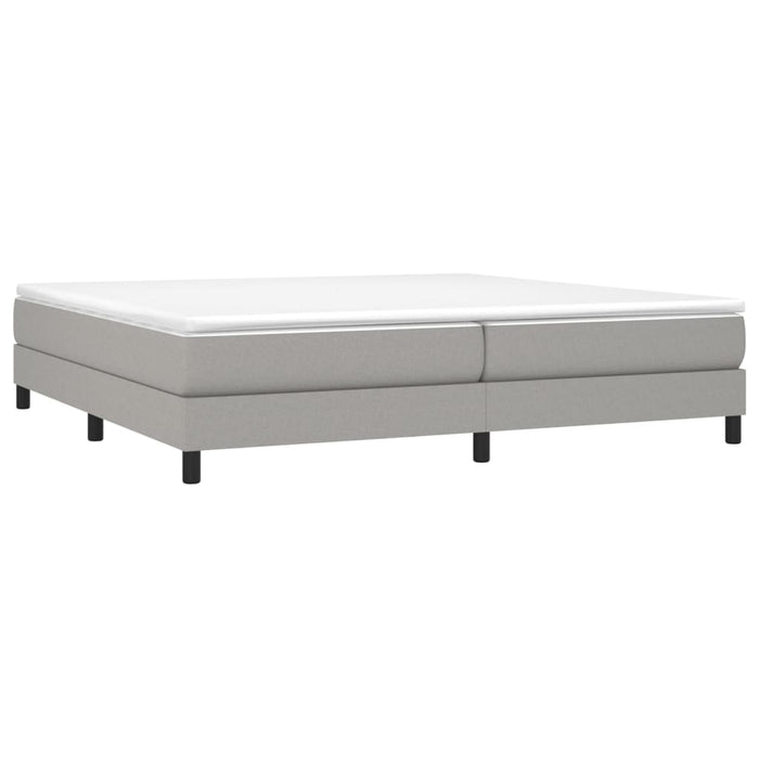 Pat box spring cu saltea, gri deschis, 200x200 cm, textil - WALTI WALTI