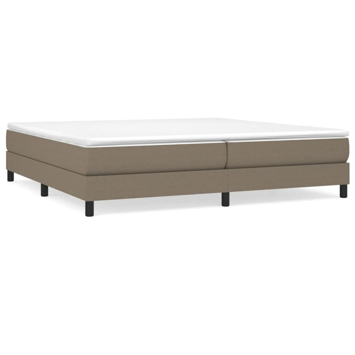 Pat box spring cu saltea, gri taupe, 200x200 cm, textil WALTI