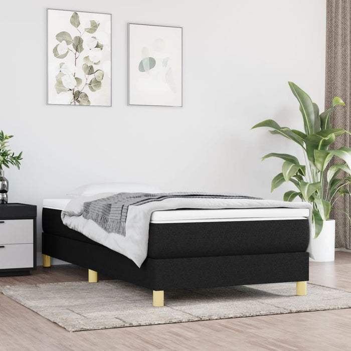 Pat box spring cu saltea, negru, 80x200 cm, textil - WALTI WALTI