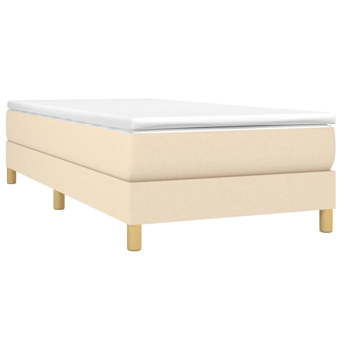 Pat box spring cu saltea, crem, 80x200 cm, textil - WALTI WALTI