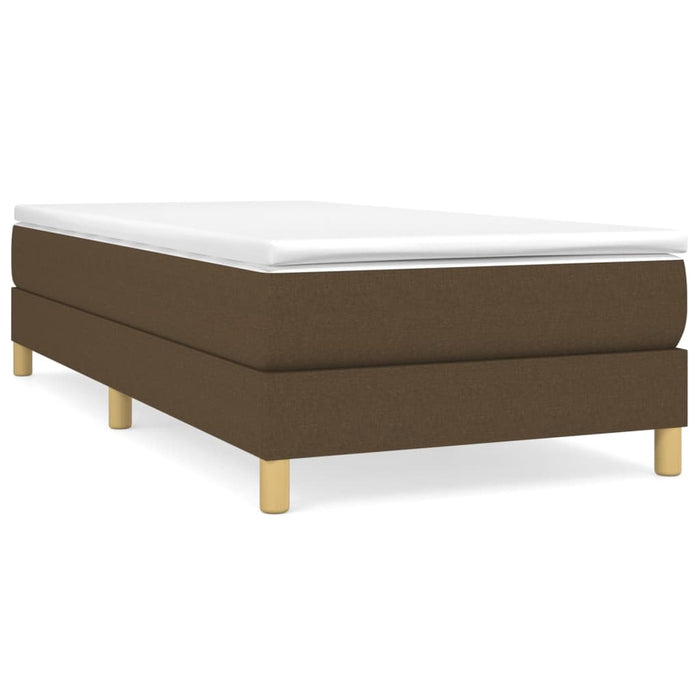 Pat box spring cu saltea, maro închis, 90x190 cm, textil WALTI