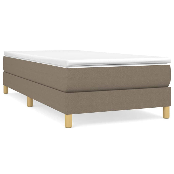 Pat box spring cu saltea, gri taupe, 90x200 cm, textil - WALTI WALTI