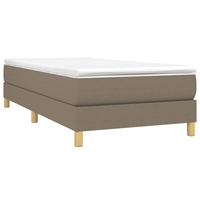 Pat box spring cu saltea, gri taupe, 100x200 cm, textil WALTI