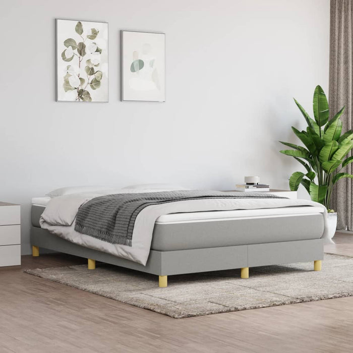 Pat box spring cu saltea, gri deschis, 140x190 cm, textil - WALTI WALTI