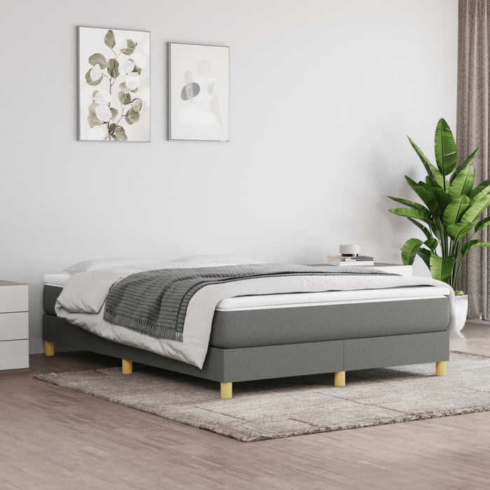 Pat box spring cu saltea, gri închis, 140x190 cm, textil - WALTI WALTI