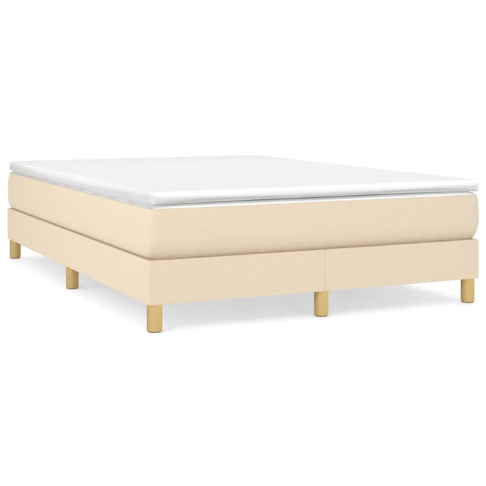 Pat box spring cu saltea, crem, 140x200 cm, textil - WALTI WALTI