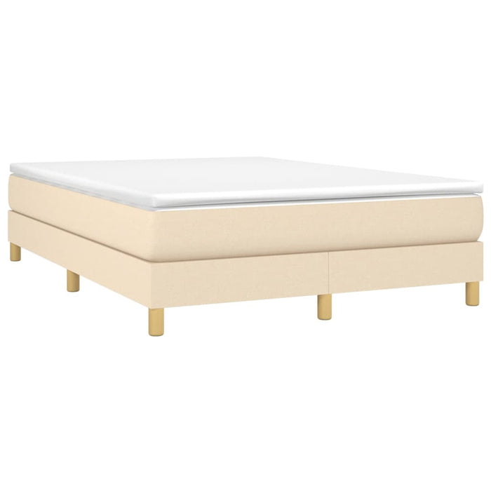 Pat box spring cu saltea, crem, 140x200 cm, textil - WALTI WALTI