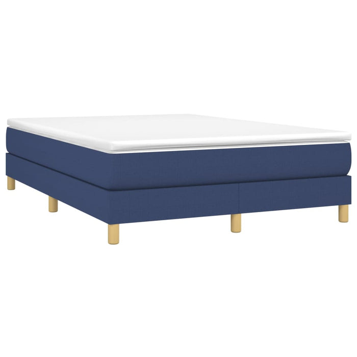 Pat box spring cu saltea, albastru, 140x200 cm, textil - WALTI WALTI