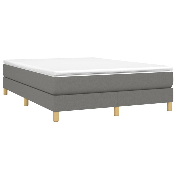 Pat box spring cu saltea, gri închis, 140x200 cm, textil - WALTI WALTI