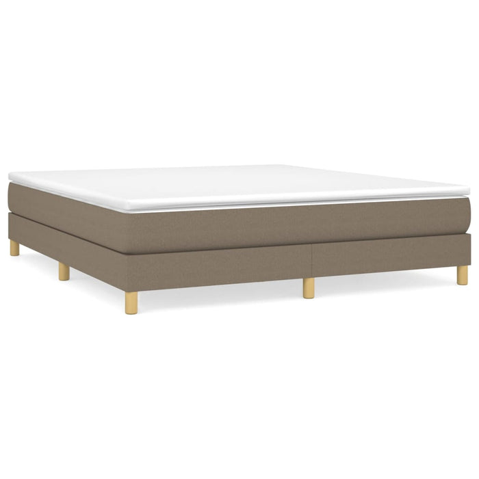 Pat box spring cu saltea, gri taupe, 160x200 cm material textil - WALTI WALTI