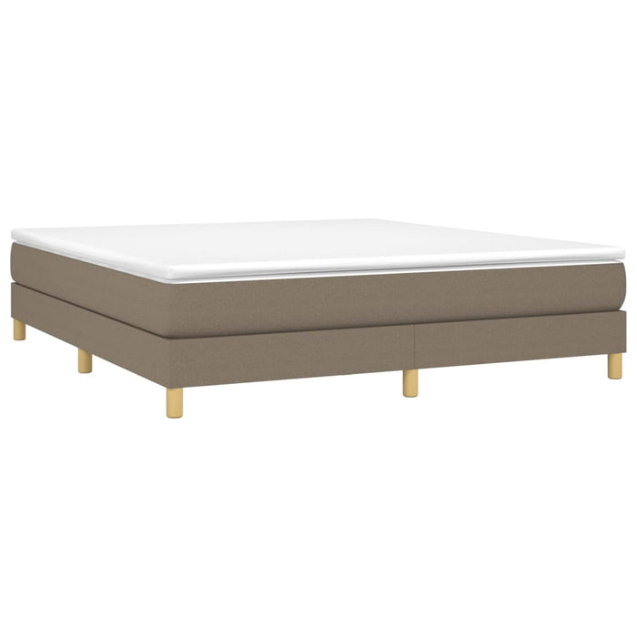 Pat box spring cu saltea, gri taupe, 160x200 cm material textil - WALTI WALTI