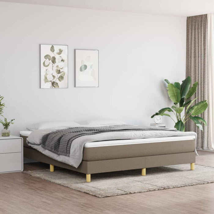 Pat box spring cu saltea, gri taupe, 160x200 cm material textil - WALTI WALTI