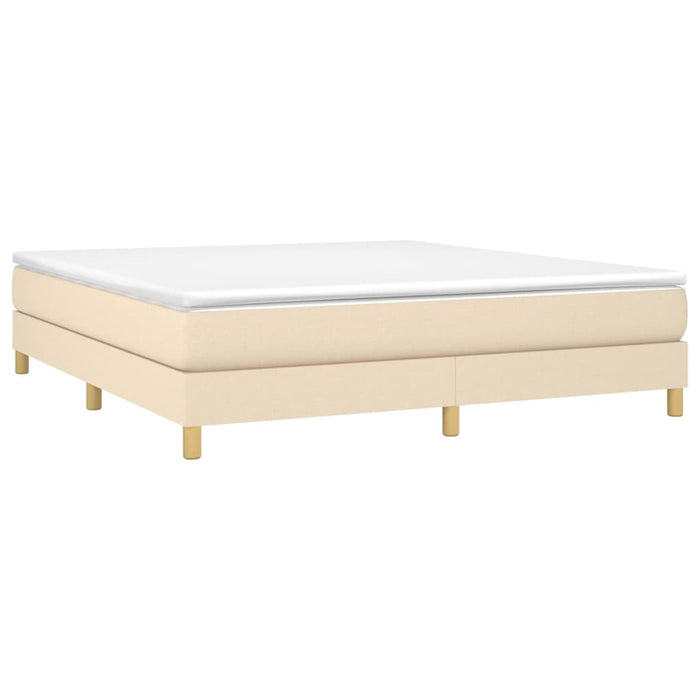 Pat box spring cu saltea, crem, 160x200 cm, material textil - WALTI WALTI
