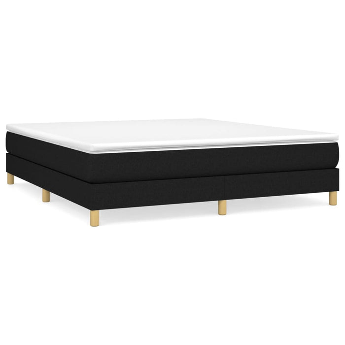 Pat box spring cu saltea, negru, 180x200 cm, catifea WALTI