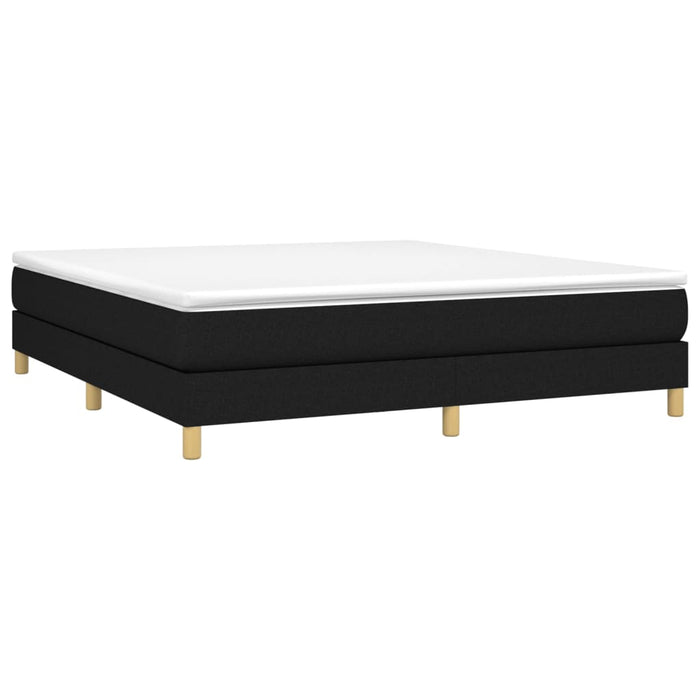 Pat box spring cu saltea, negru, 180x200 cm, catifea WALTI