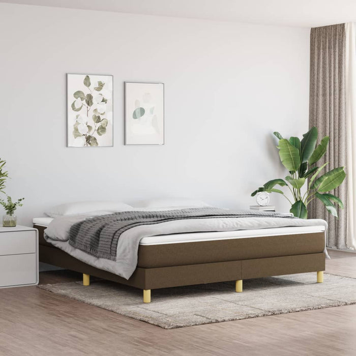 Pat continental cu saltea maro închis 180x200cm material textil - WALTI WALTI