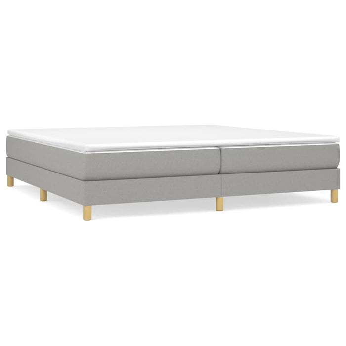 Pat box spring cu saltea, gri deschis, 200x200 cm, textil - WALTI WALTI