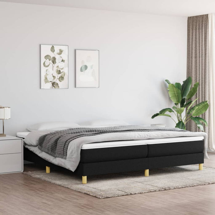 Pat box spring cu saltea, negru, 200x200 cm, textil - WALTI WALTI