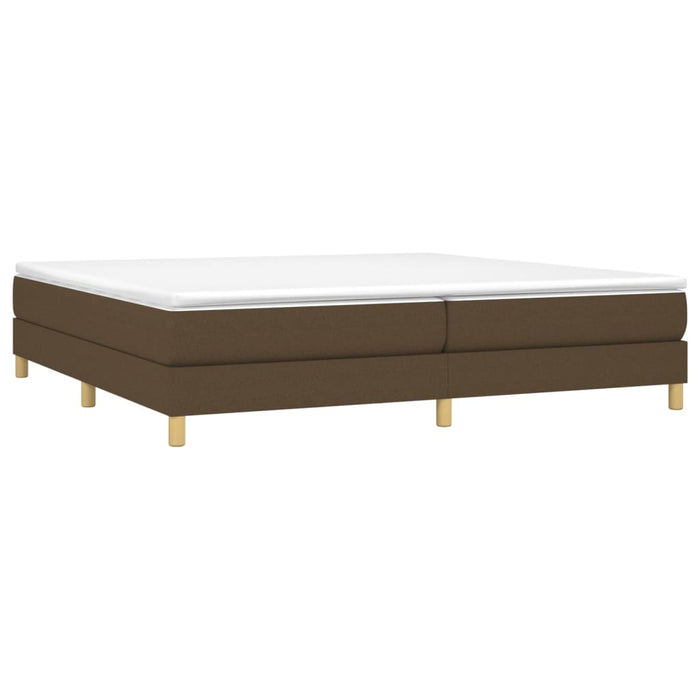 Pat box spring cu saltea, maro închis, 200x200 cm, textil WALTI