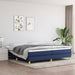 Pat box spring cu saltea, albastru, 200x200 cm, textil - WALTI WALTI