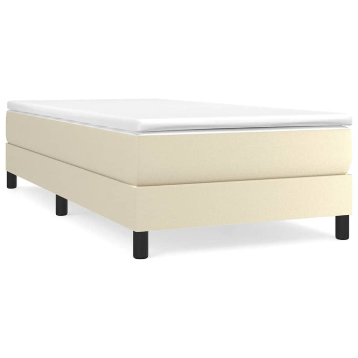Pat box spring cu saltea, crem, 80x200 cm, piele ecologică - WALTI WALTI