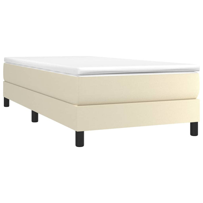 Pat box spring cu saltea, crem, 90x190 cm, piele ecologică - WALTI WALTI