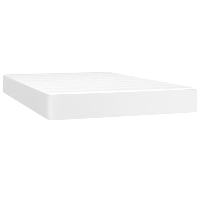 Pat box spring cu saltea, alb, 120x200 cm, piele ecologică - WALTI WALTI