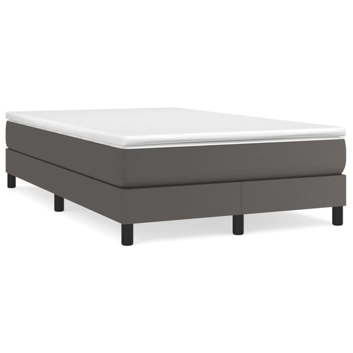 Pat box spring cu saltea, gri, 120x200 cm, piele ecologică - WALTI WALTI