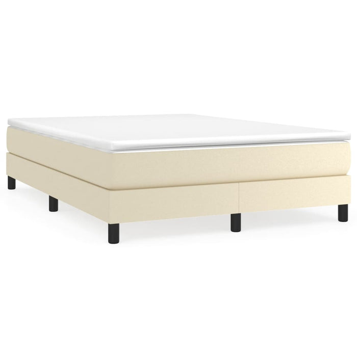 Pat box spring cu saltea, crem, 140x200 cm, piele ecologică WALTI